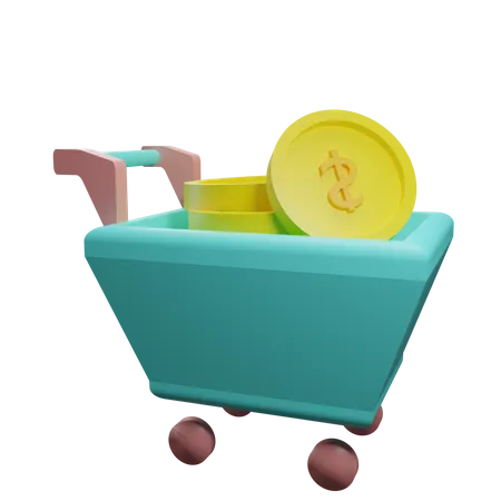 Money Cart  3D Illustration