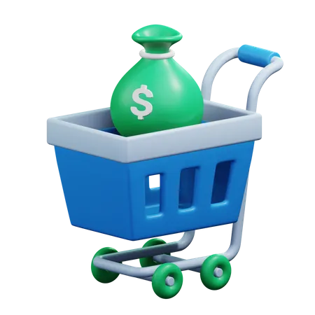 Money Cart  3D Icon