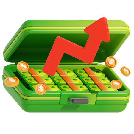Money Case & High Profit  Illustration  3D Icon