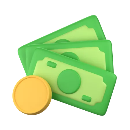 Money Cash 3 D Investment Icon 3D Icon