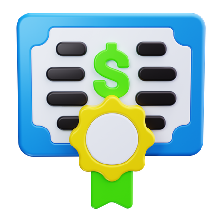 Money Certificate  3D Icon