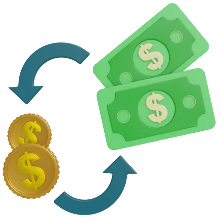 Money Change  3D Icon