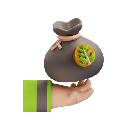 Surprising Cute Zakat Icon With Green Black Gold Colors Best For Graphic Element Landing Page Element Or UI Element 3D Icon