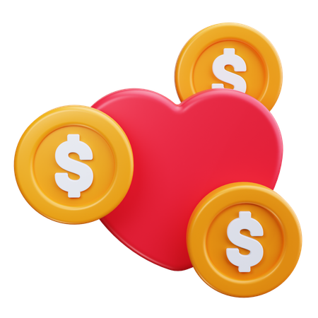 Money Charity  3D Icon