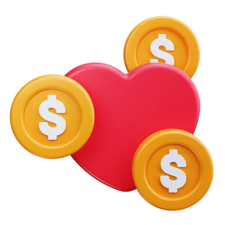 Money Charity  3D Icon