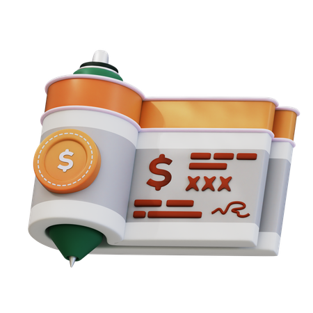 MONEY CHECK  3D Icon