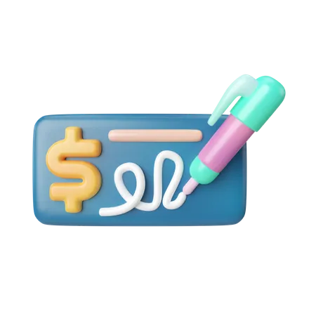 Bank Cheque  3D Icon