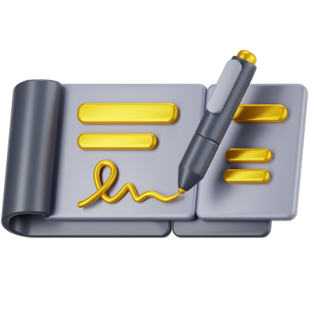 Money Cheque  3D Icon