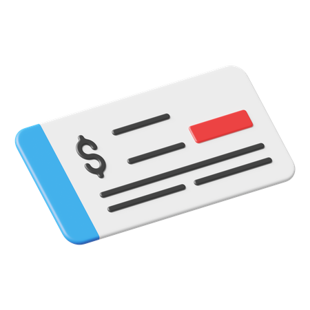 Money Cheque  3D Icon