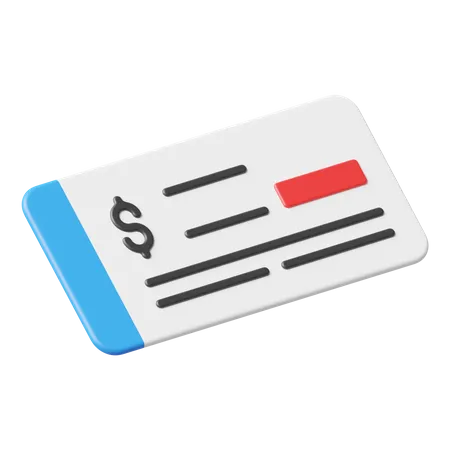 Money Cheque  3D Icon