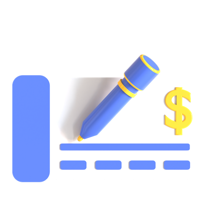 Money Cheque  3D Icon
