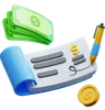 Money Cheque 3D Illustration