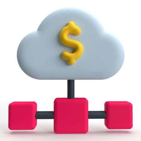 Money Cloud  3D Icon