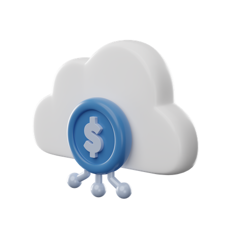 Money Cloud  3D Icon