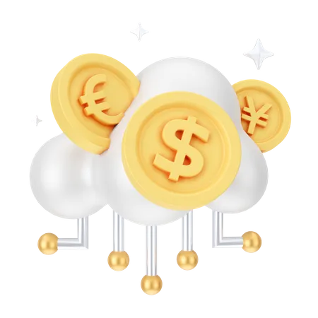Money Cloud  3D Icon