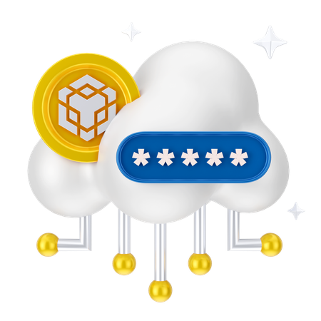 Money Cloud Security  3D Icon