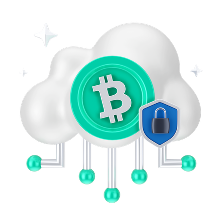 Money Cloud Security  3D Icon