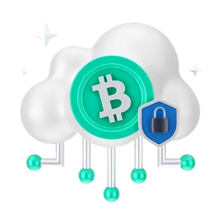 Money Cloud Security  3D Icon