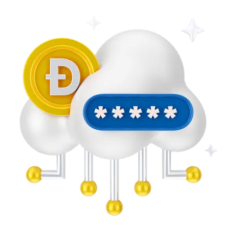 Money Cloud Security  3D Icon