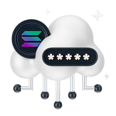 Money Cloud Security  3D Icon