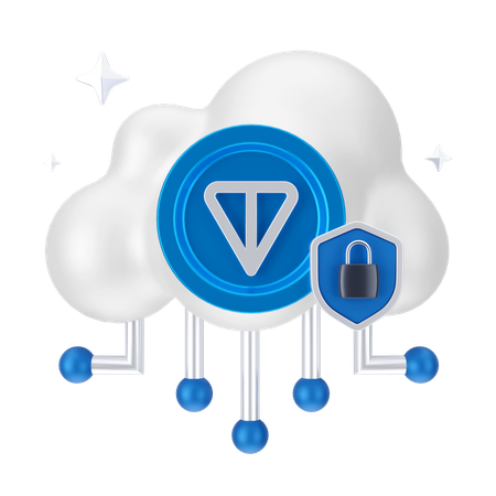 Money Cloud Security  3D Icon