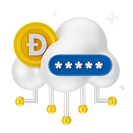 Money Cloud Security  3D Icon