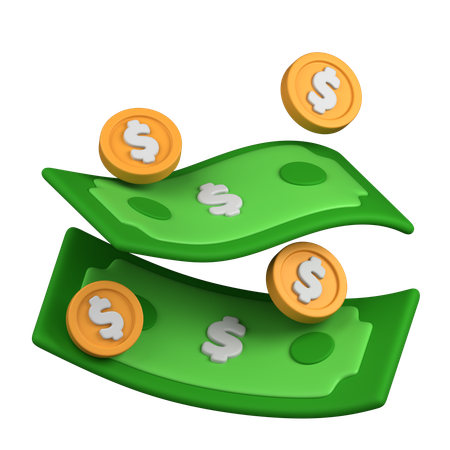 Money coin fall  3D Icon