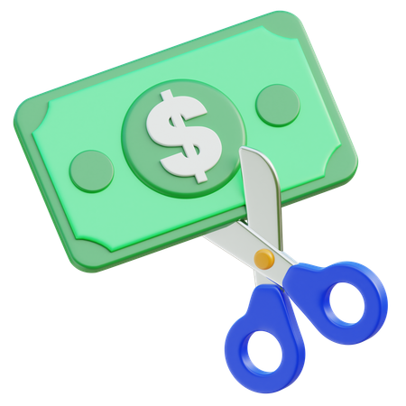 お金の削減  3D Icon