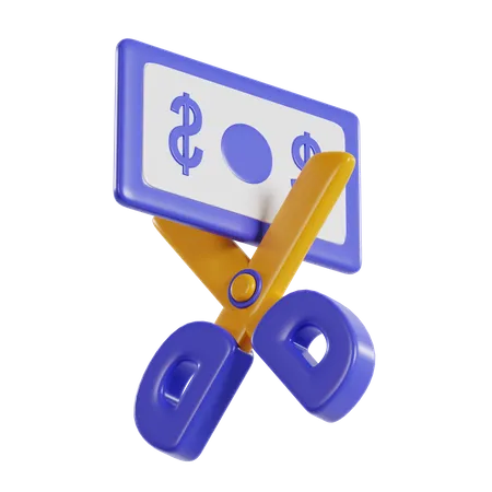 Money Cut Icon Illustration 3 D Rendering 3D Icon