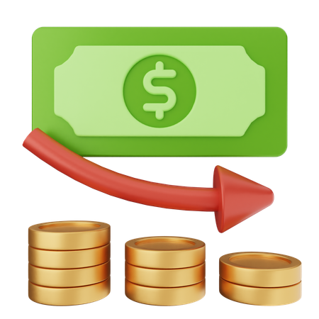 Money Decrase  3D Icon