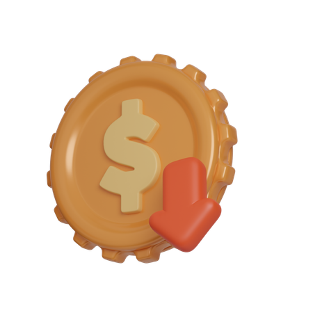 Money Decrease  3D Icon
