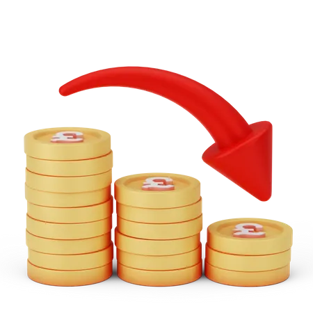 Money Decrease  3D Icon