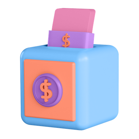 Money Deposit  3D Illustration