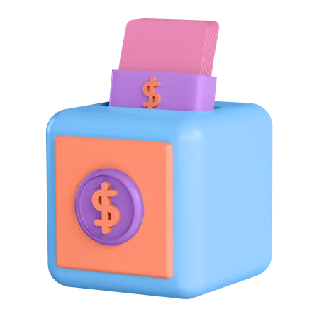 Money Deposit  3D Illustration