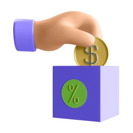 Money Deposit  3D Illustration