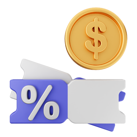 Money Discount  3D Icon