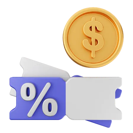 Money Discount  3D Icon