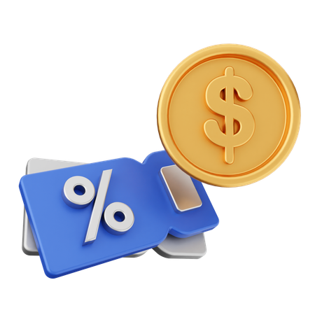 Money Discount  3D Icon