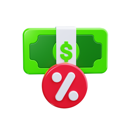 Money Discount  3D Icon