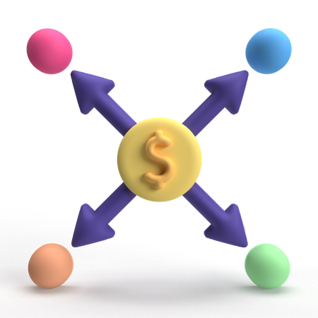 Money Distribution  3D Icon