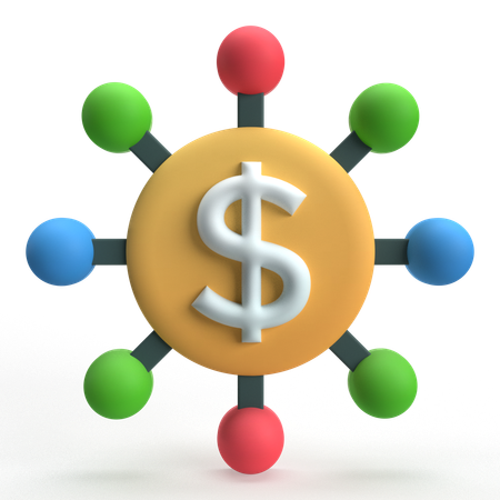 Money Diversification  3D Icon