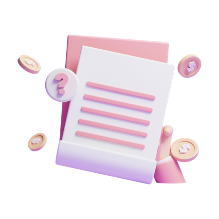 Money Document  3D Icon