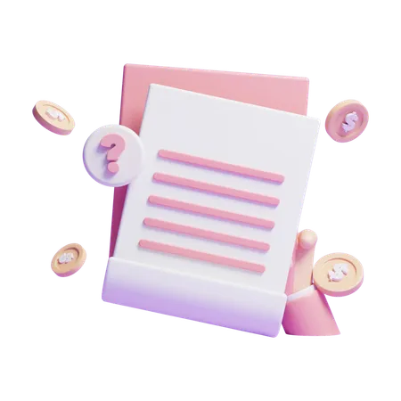 Money Document  3D Icon