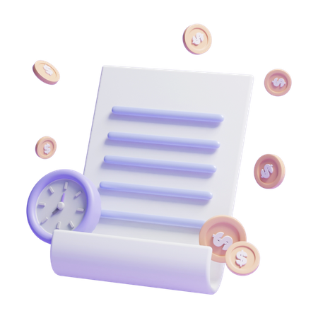 Money Document  3D Icon