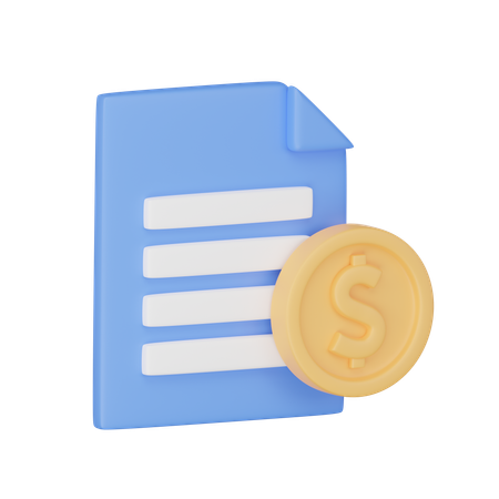 Money Document  3D Icon