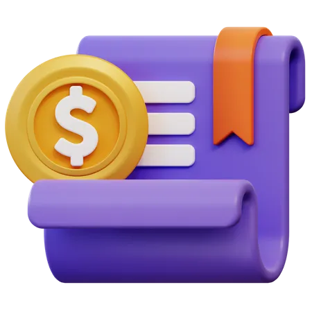 Money Document  3D Icon