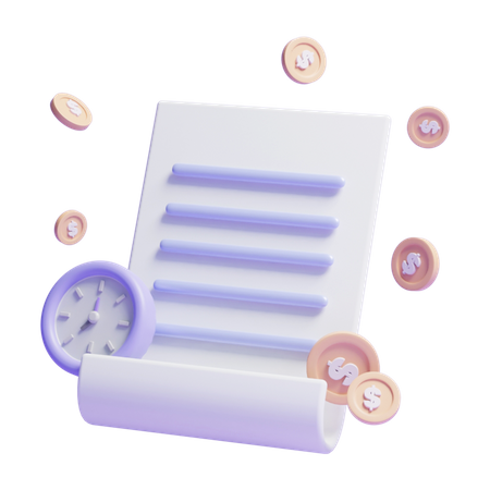 Money Document  3D Icon