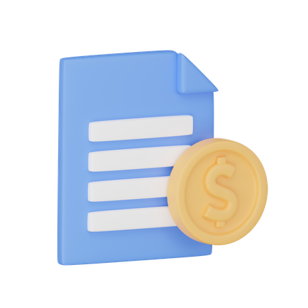 Money Document  3D Icon