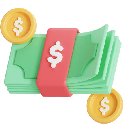 Money Dollar And Coin 3D Icon