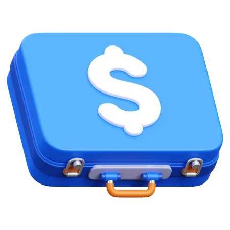 Money Dollar Briefcase  3D Icon